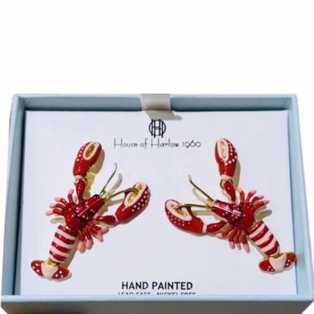 NWT ⚜️🦞⚜️ House of Harlow 1960 Charming Rex Lobsters Stud Earrings